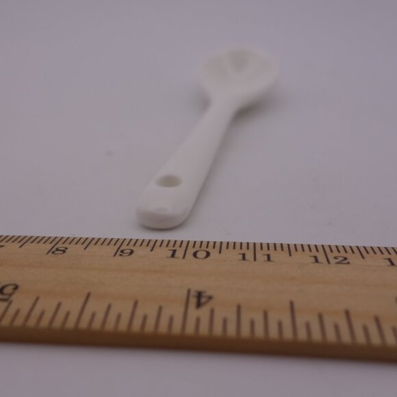 Set of Eight(8) Ceramic Coffee Tea Spoons with Hole in Top of Handle - Picture 7 of 11